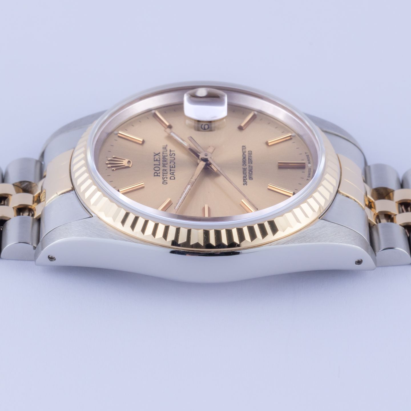 Rolex Datejust 36 16233 (1990) - Champagne dial 36 mm Gold/Steel case (5/8)
