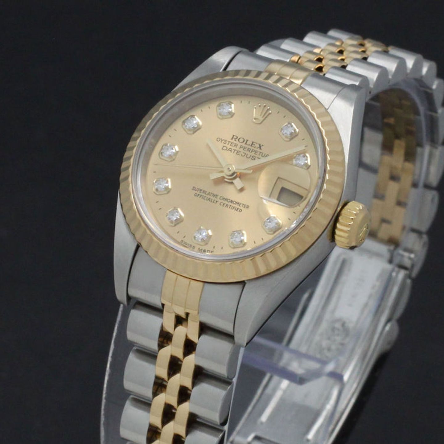 Rolex Lady-Datejust 79173 (1999) - Gold dial 26 mm Gold/Steel case (7/7)