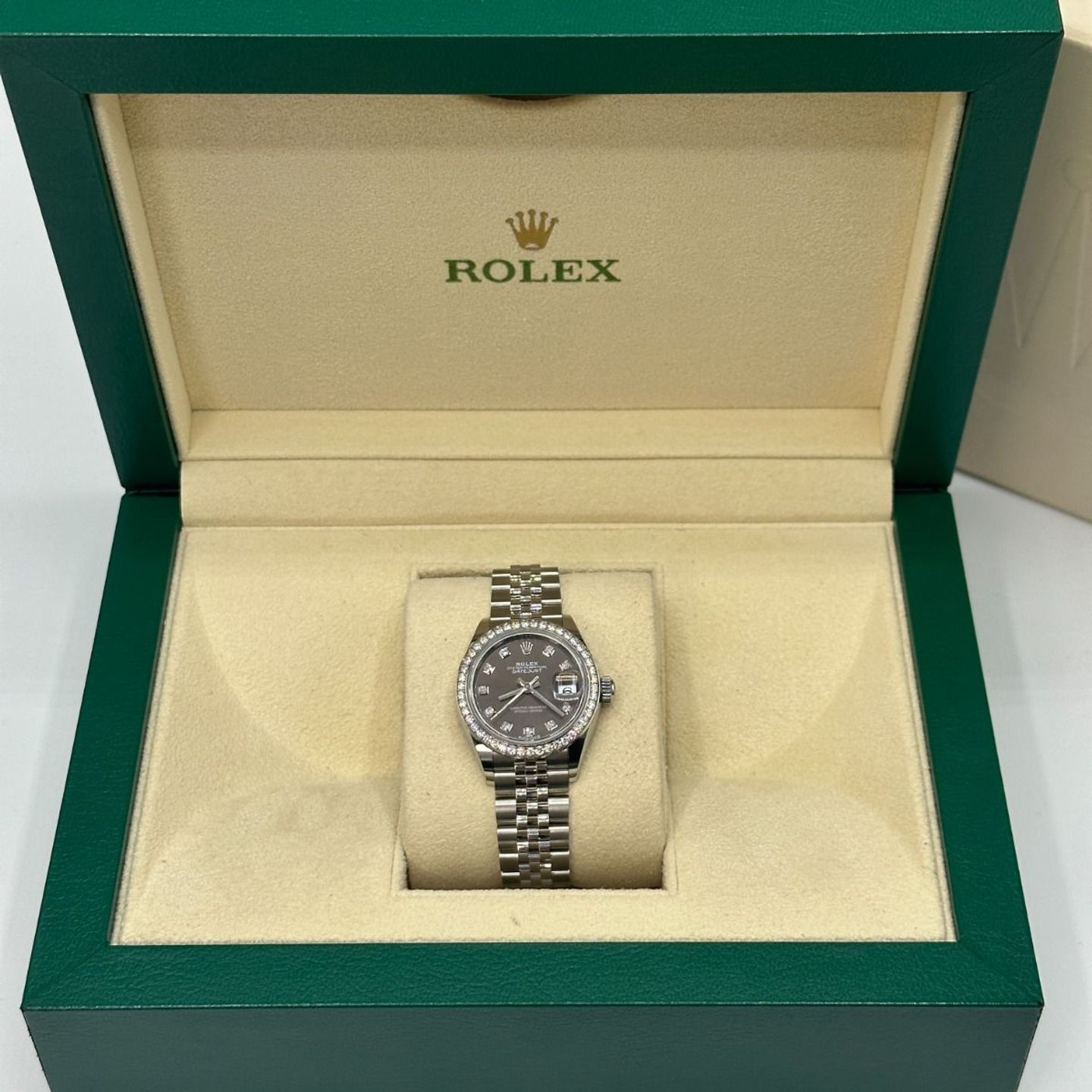 Rolex Lady-Datejust 279384RBR (2024) - Grijs wijzerplaat 28mm Staal (4/8)