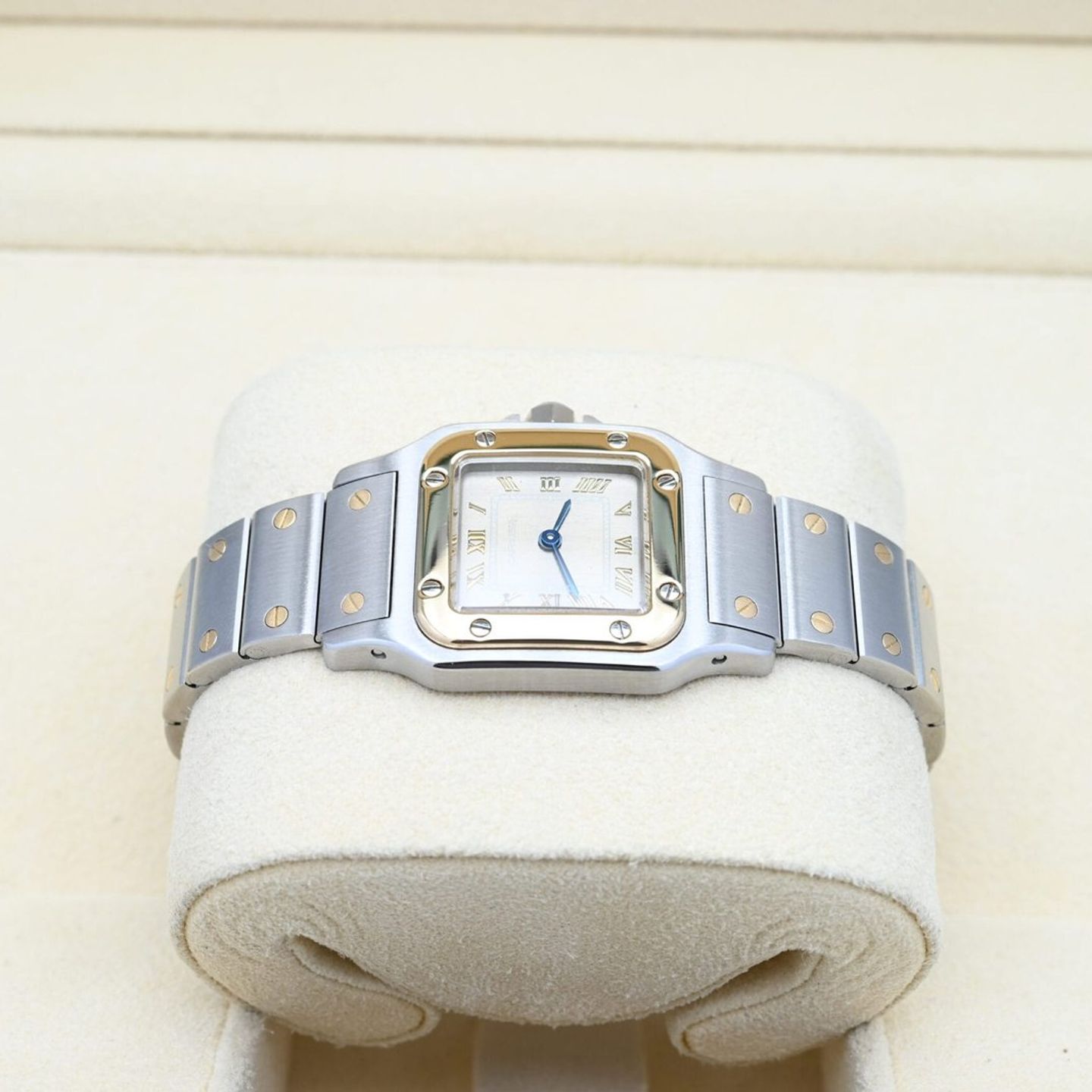 Cartier Santos Galbée 1567 (Unknown (random serial)) - White dial 24 mm Gold/Steel case (3/8)