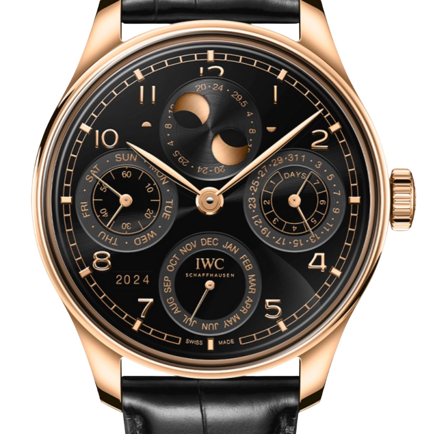 IWC Portuguese Perpetual Calendar IW503702 (2025) - Black dial 44 mm Rose Gold case (1/1)