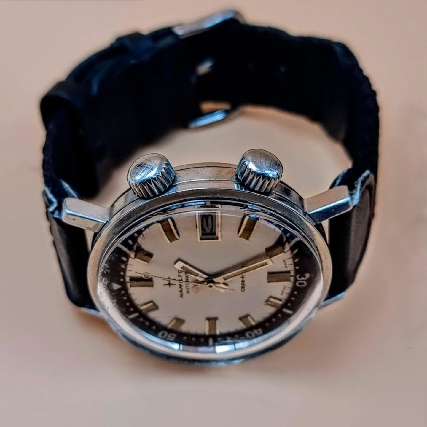 Hamilton Unknown 64040-3 (Unknown (random serial)) - Silver dial 36 mm Steel case (5/8)