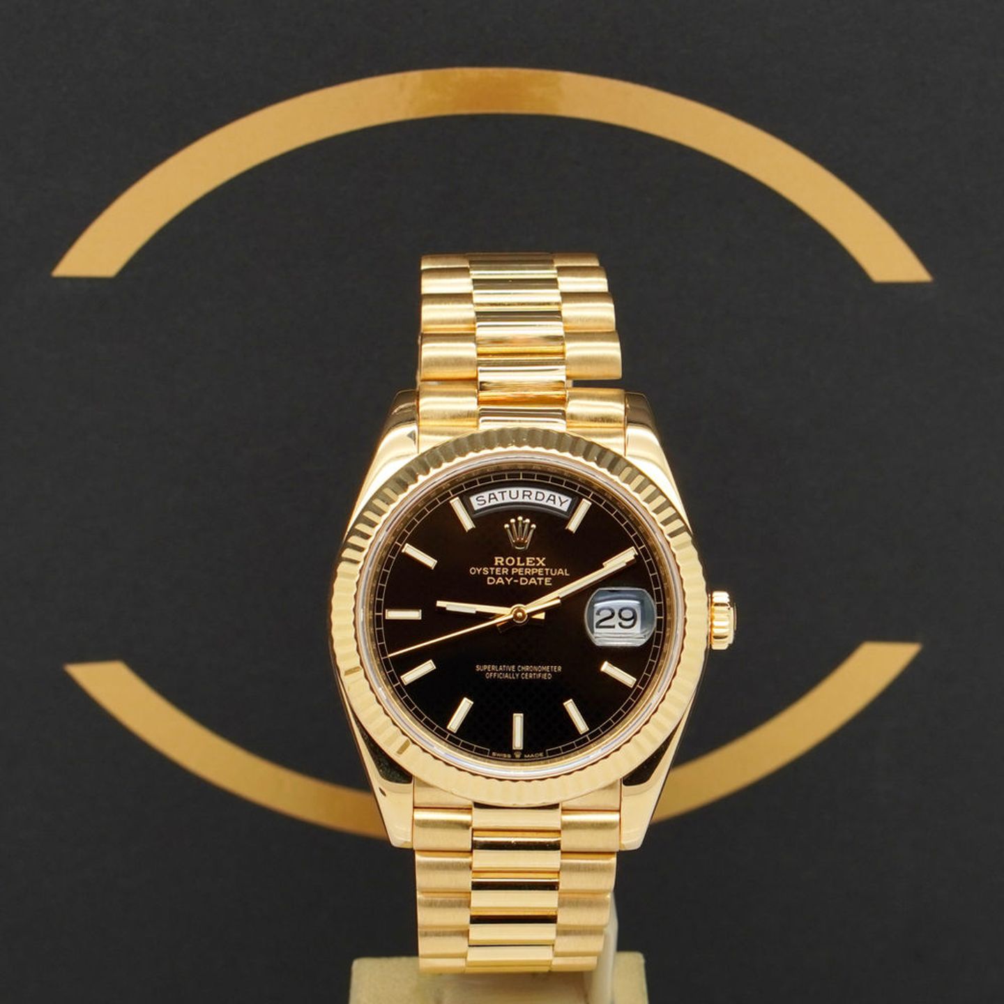 Rolex Day-Date 40 228238 (2020) - Black dial 40 mm Yellow Gold case (1/7)