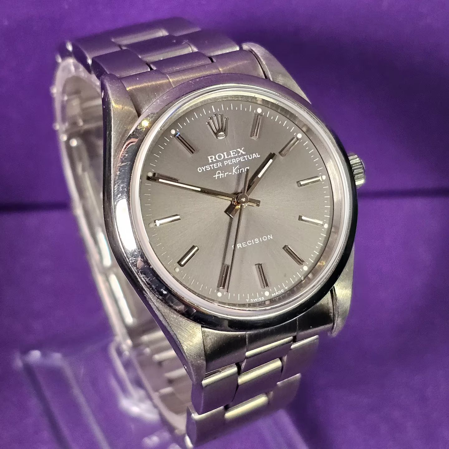 Rolex Air-King 14000 (1991) - Grijs wijzerplaat 34mm Staal (2/4)