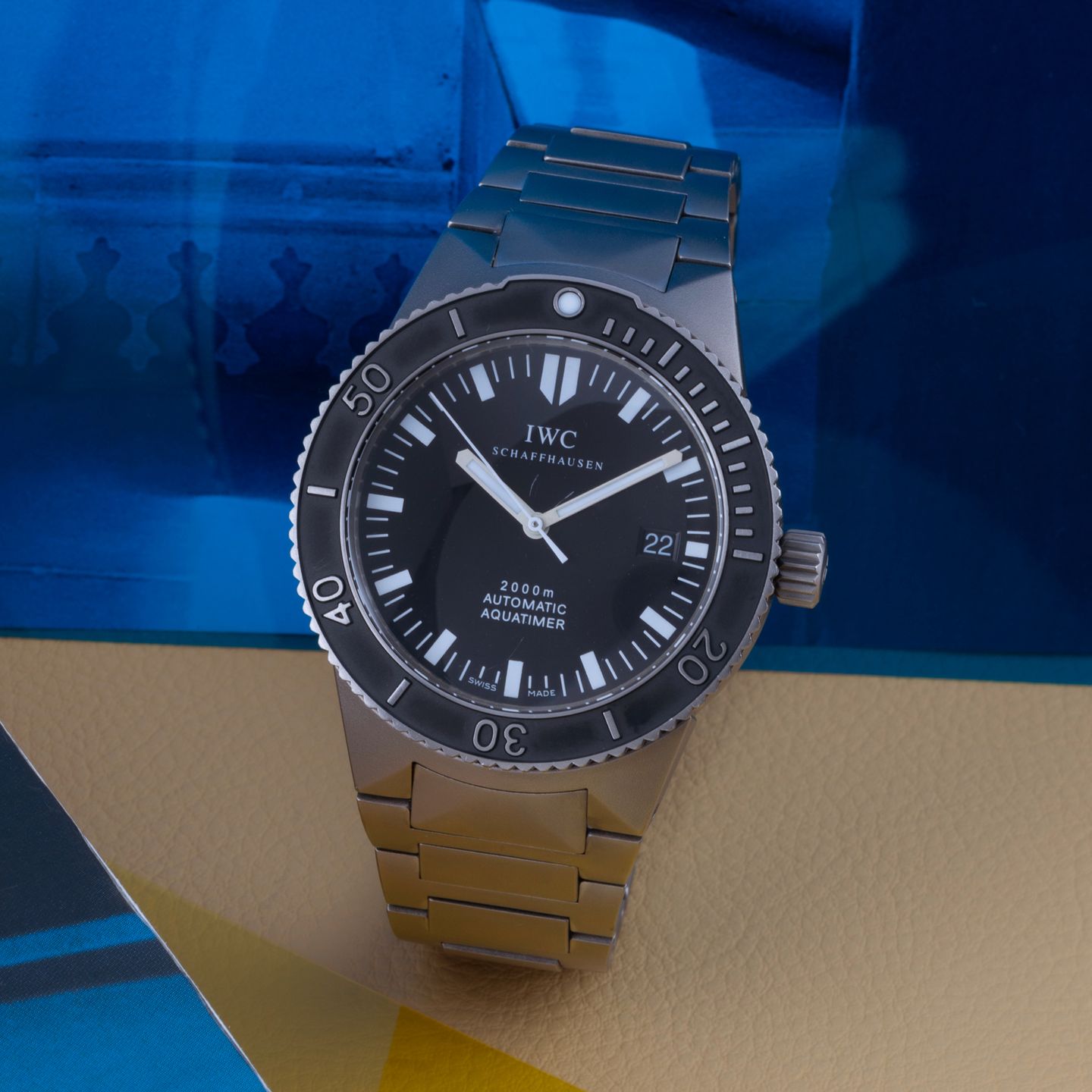 IWC Aquatimer IW353601 (Onbekend (willekeurig serienummer)) - Zwart wijzerplaat 42mm Titanium (1/8)