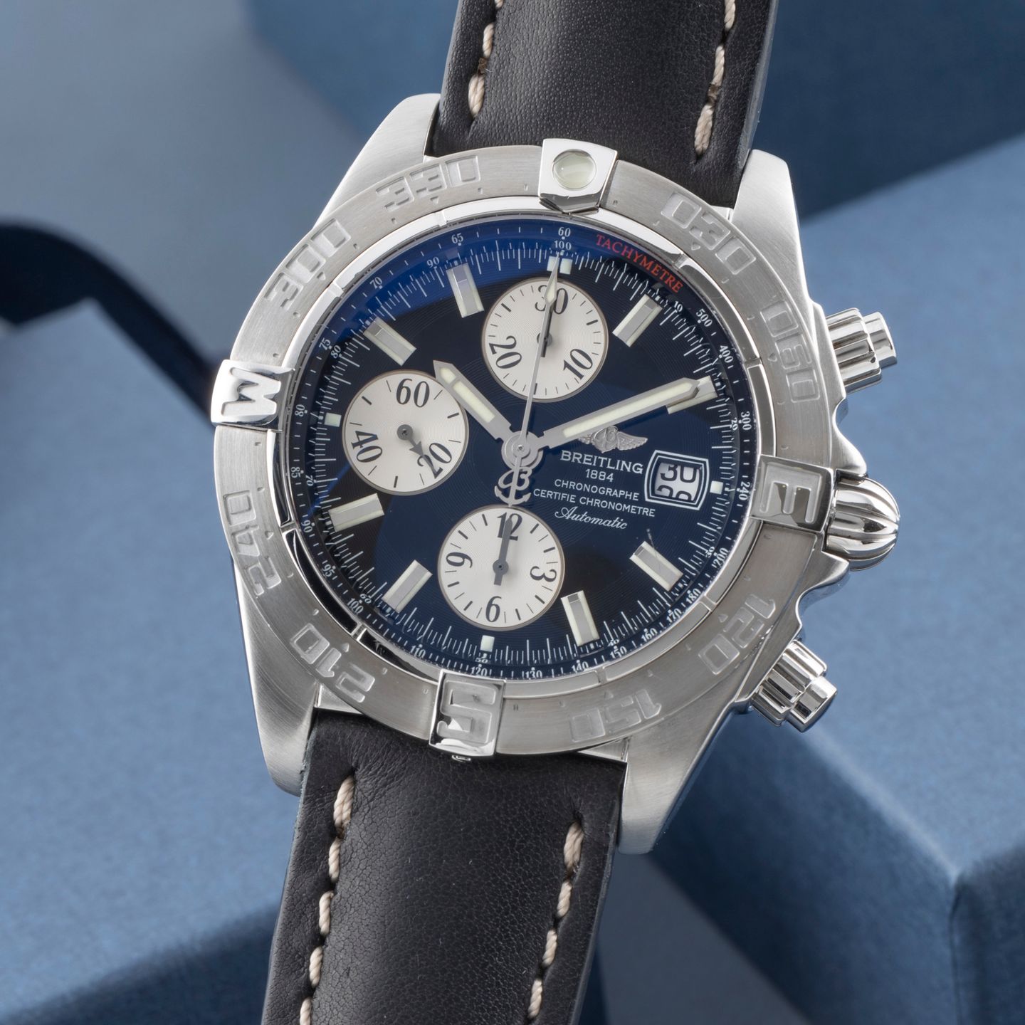 Breitling Galactic A13364 (Onbekend (willekeurig serienummer)) - Zwart wijzerplaat 44mm Staal (3/8)