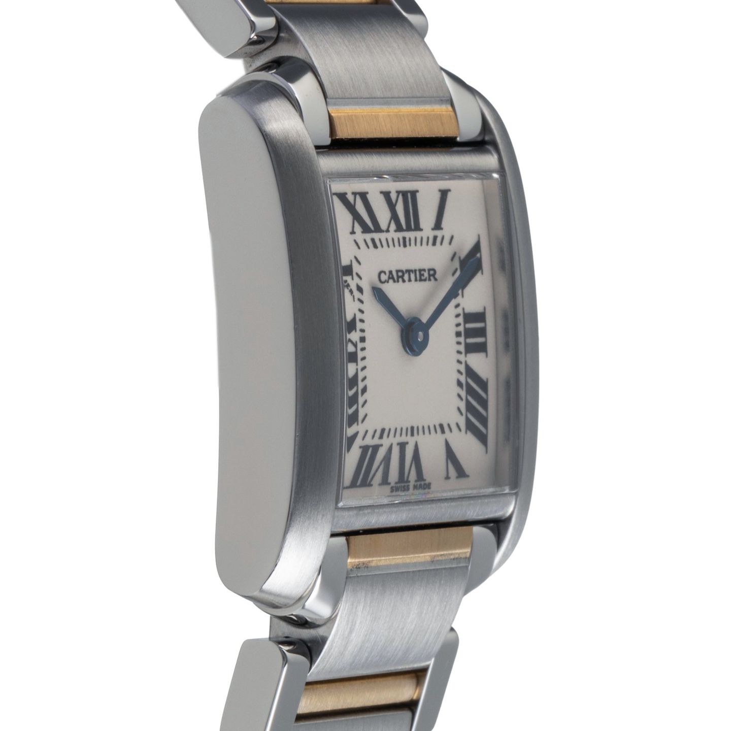 Cartier Tank Française W51007Q4 (2000) - Silver dial 25 mm Gold/Steel case (7/8)