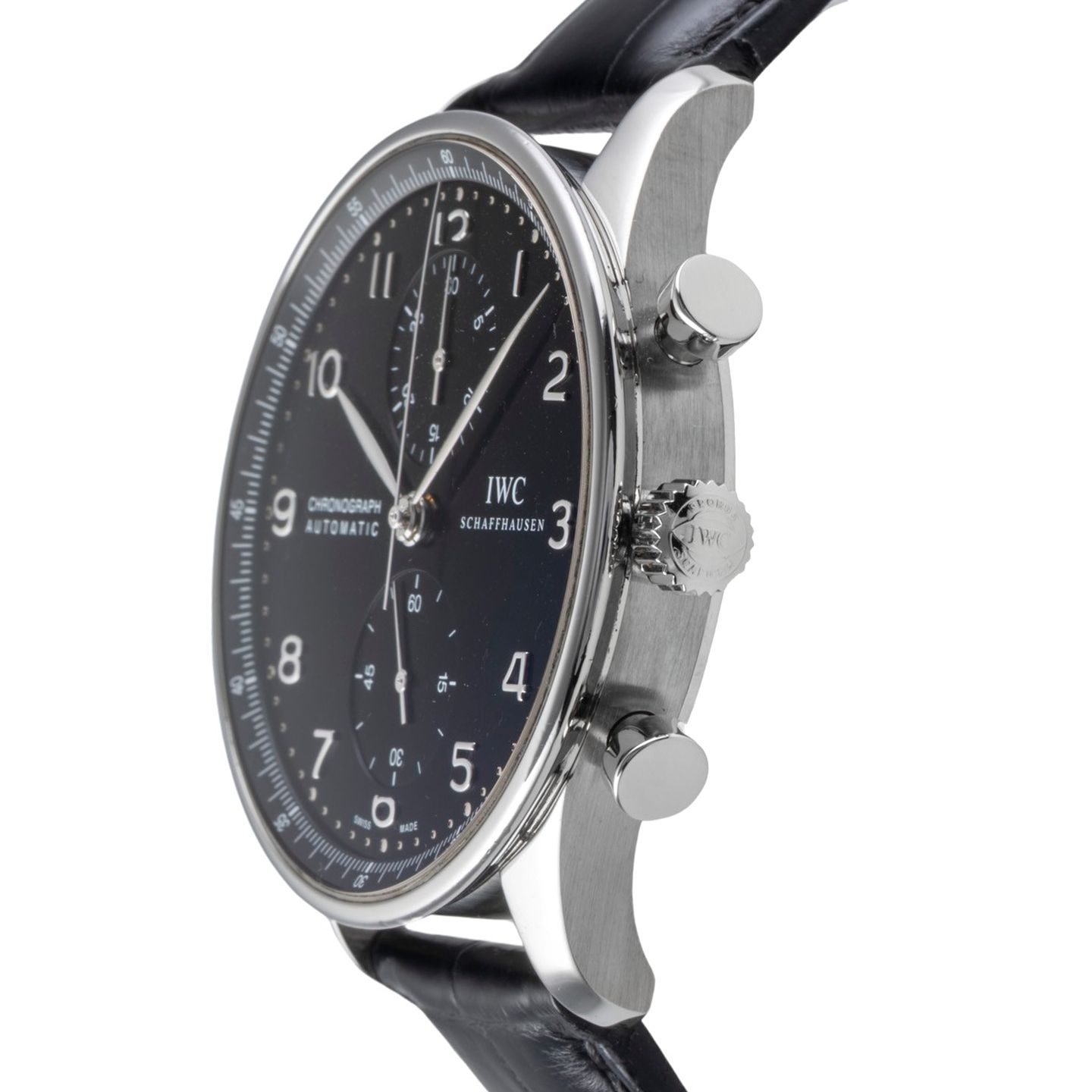 IWC Portuguese Chronograph IW371447 (Unknown (random serial)) - Black dial 41 mm Steel case (6/8)