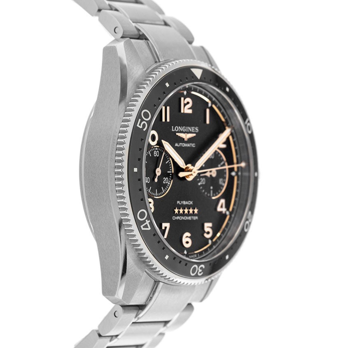 Longines Spirit L3.821.4.53.6 (2025) - Zwart wijzerplaat 42mm Staal (5/7)