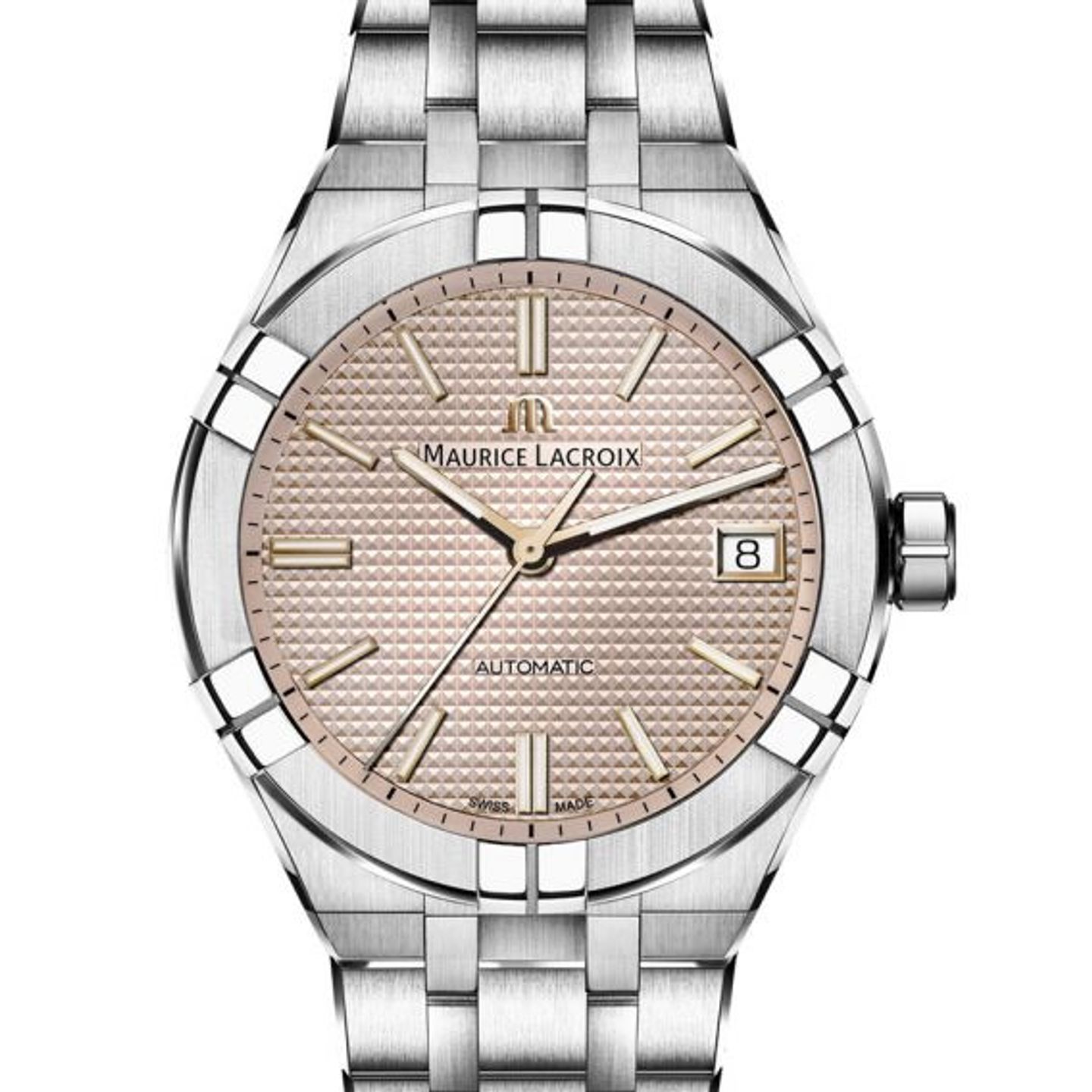 Maurice Lacroix Aikon AI6007-SS002-731-1 (2023) - Roze wijzerplaat 39mm Staal (2/3)