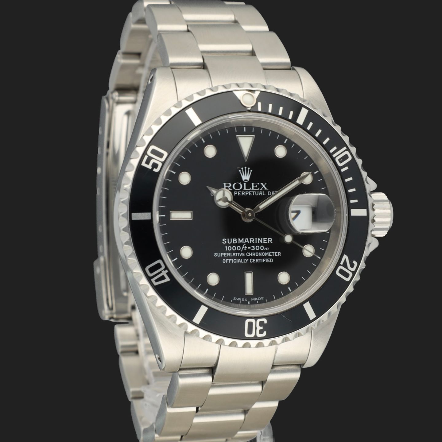 Rolex Submariner Date 16610 (2002) - Zwart wijzerplaat 40mm Staal (4/8)