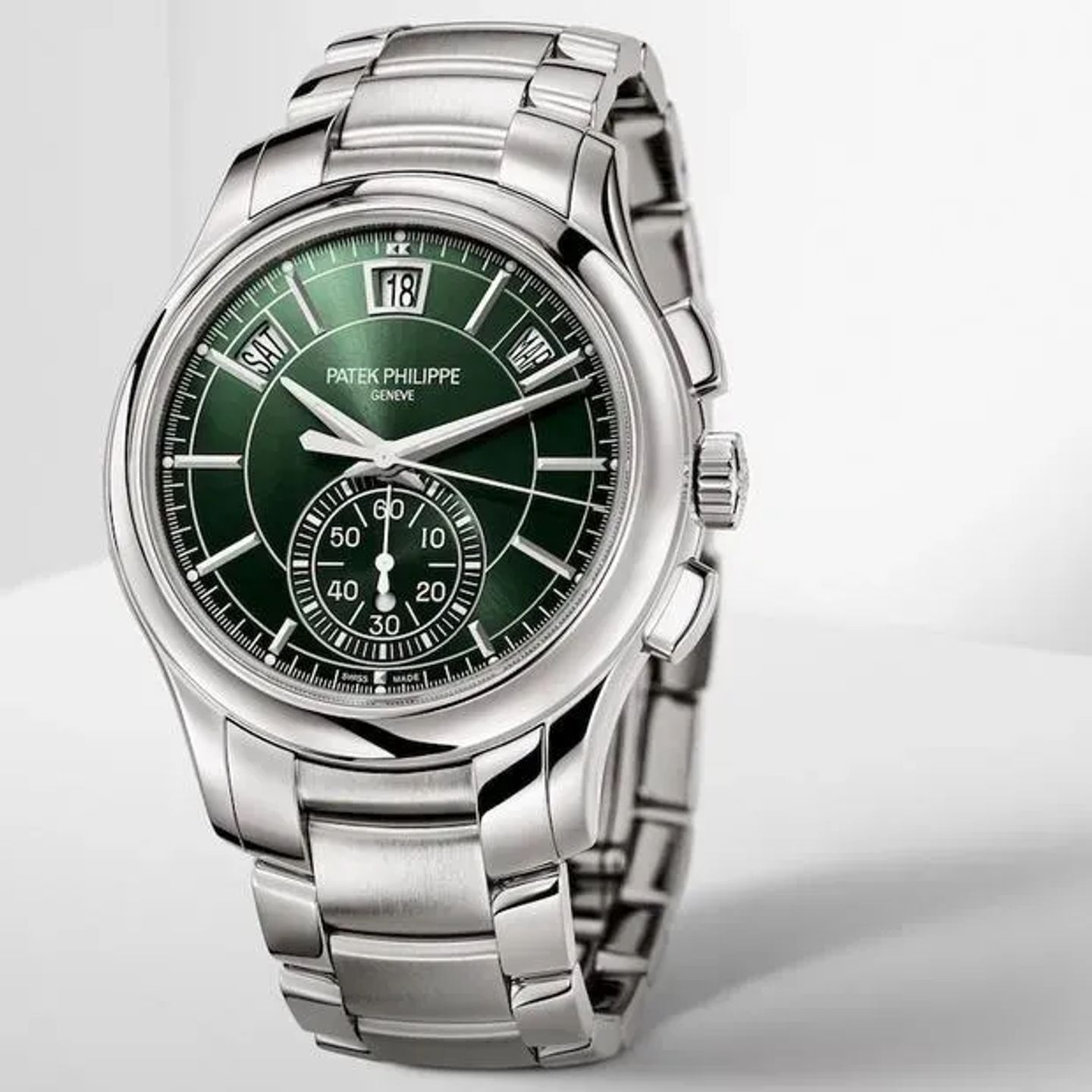 Patek Philippe Annual Calendar Chronograph 5905/1A-001 (2024) - Green dial 42 mm Steel case (1/6)