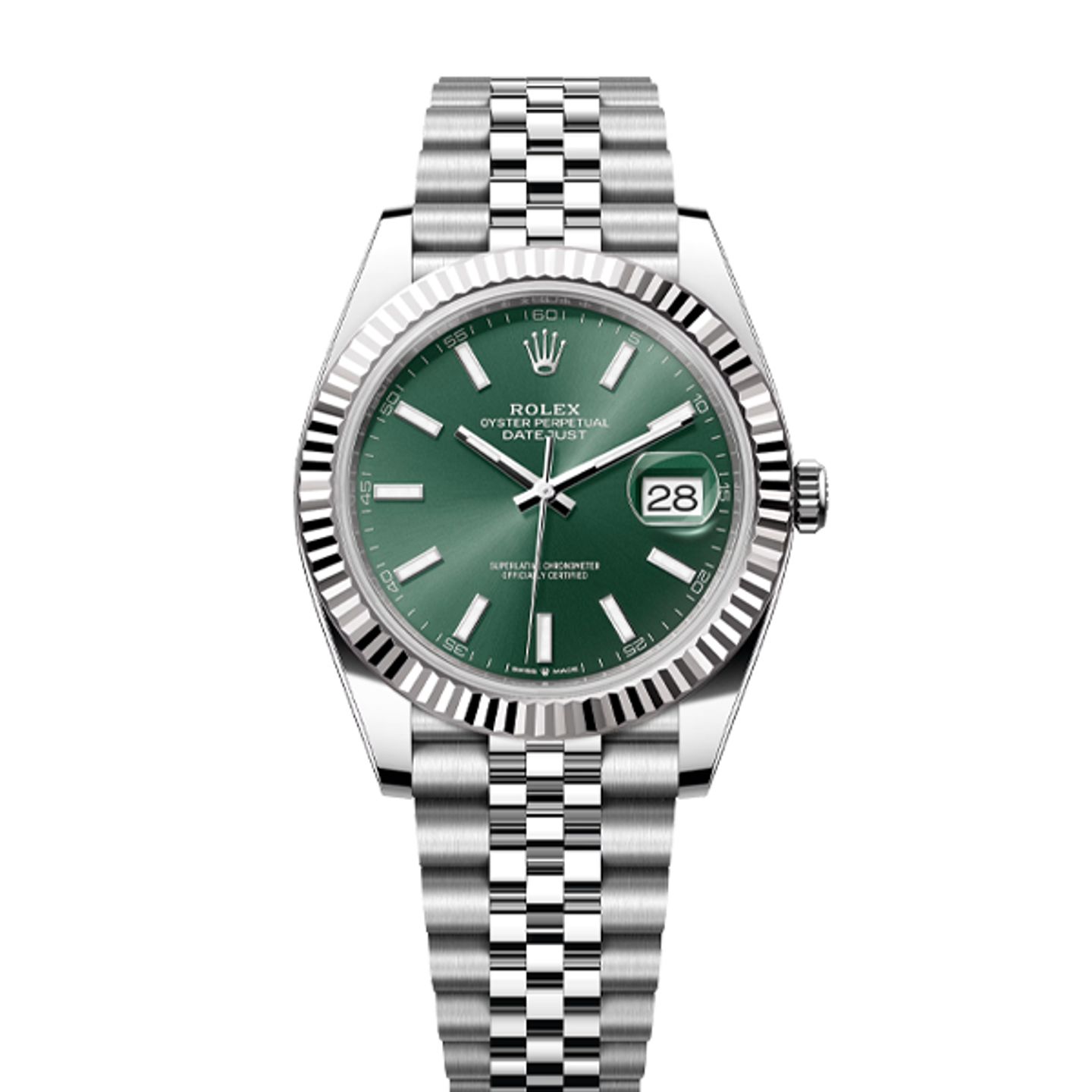 Rolex Datejust 41 126334 (2025) - Groen wijzerplaat 41mm Staal (1/8)