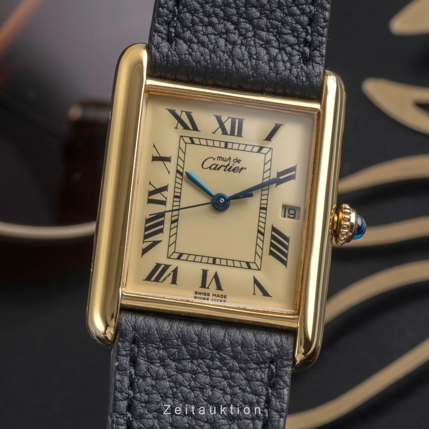 Cartier Tank W1017454 (1995) - Beige dial 33 mm Silver case (1/8)