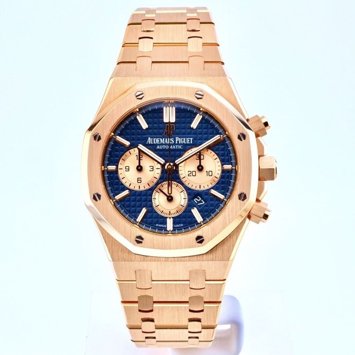 Audemars Piguet Royal Oak Chronograph 26331OR.OO.1220OR.01 (2020) - Blauw wijzerplaat 41mm Roségoud (1/8)