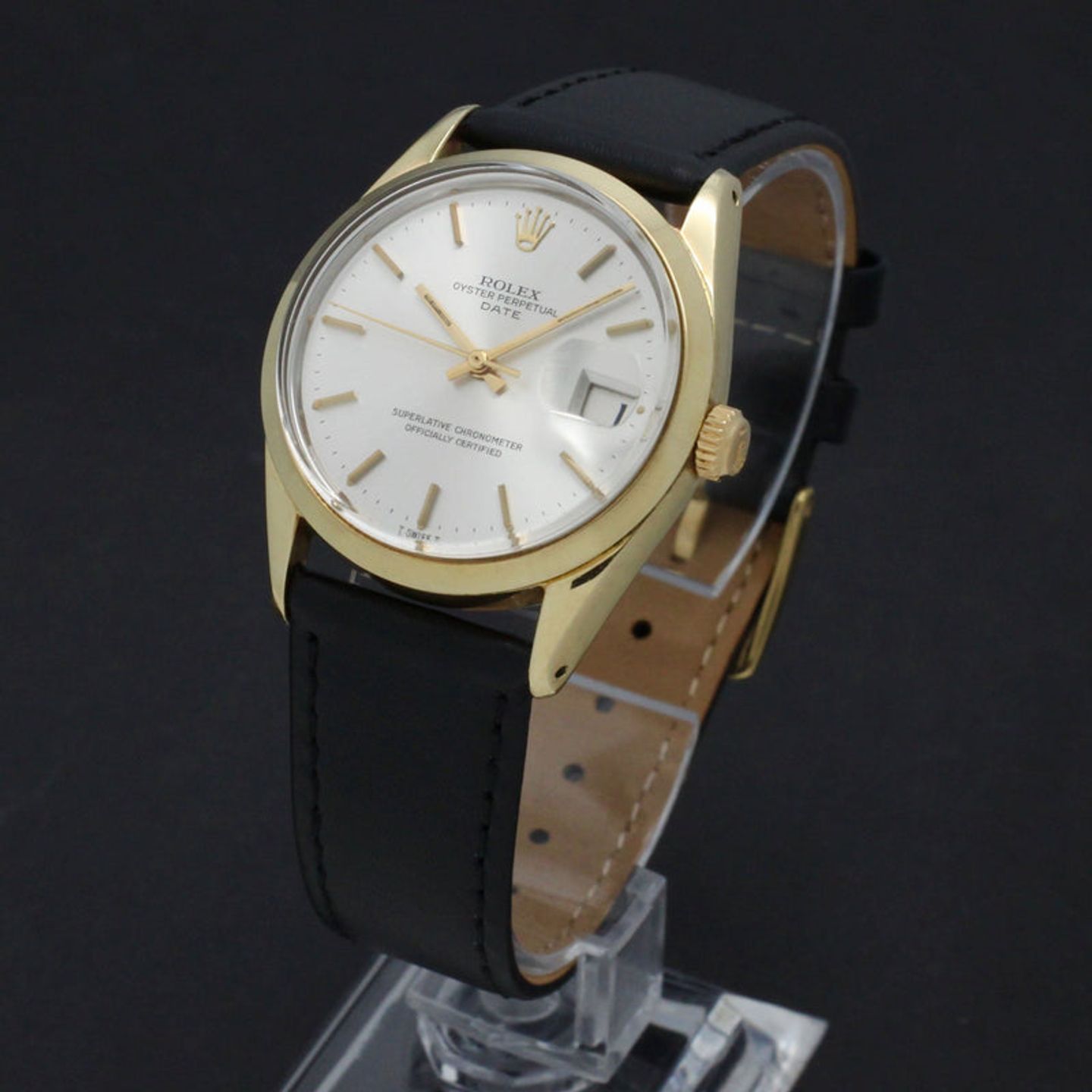 Rolex Oyster Perpetual Date 1550 (1972) - Silver dial 34 mm Gold/Steel case (2/7)