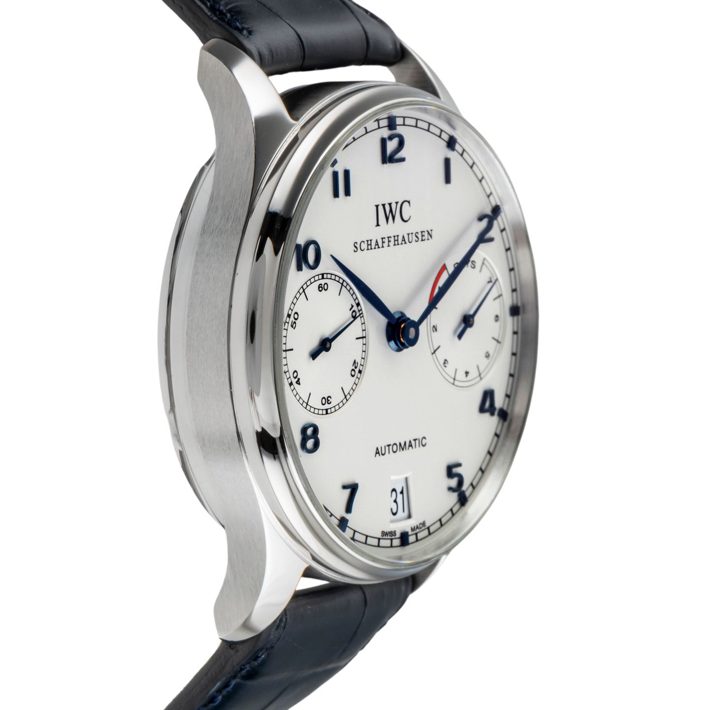 IWC Portuguese Automatic IW500107 (Onbekend (willekeurig serienummer)) - Zilver wijzerplaat 42mm Staal (7/8)