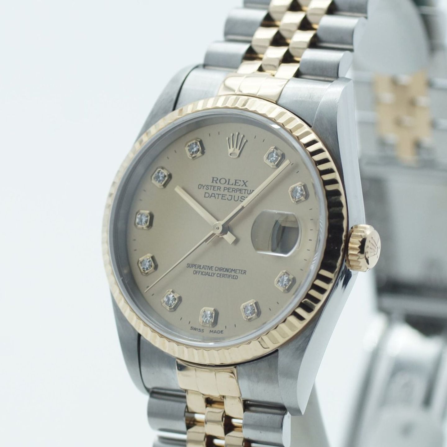 Rolex Datejust 36 16233 (1997) - Champagne dial 36 mm Gold/Steel case (4/8)
