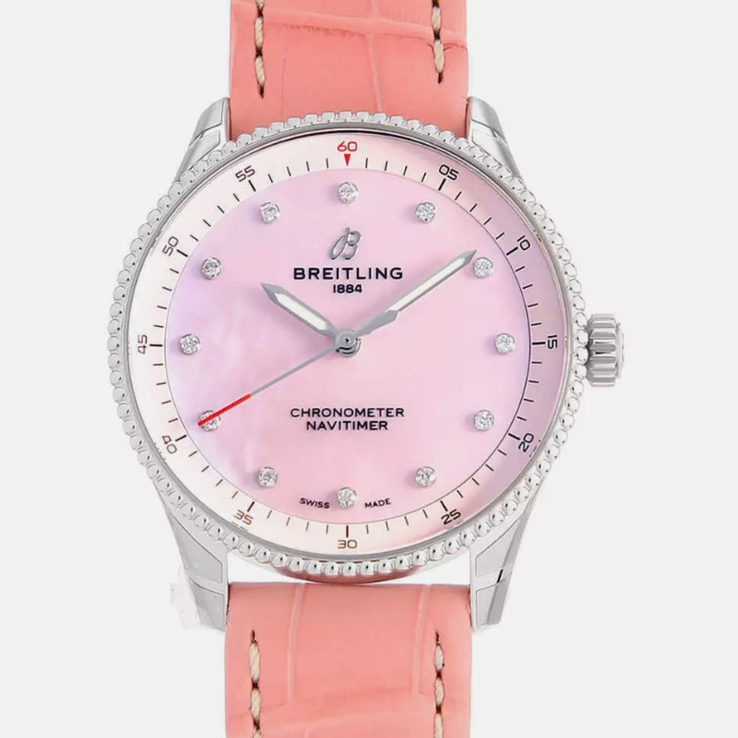 Breitling Navitimer A77320D91K1P1 (2024) - Roze wijzerplaat 32mm Staal (1/1)