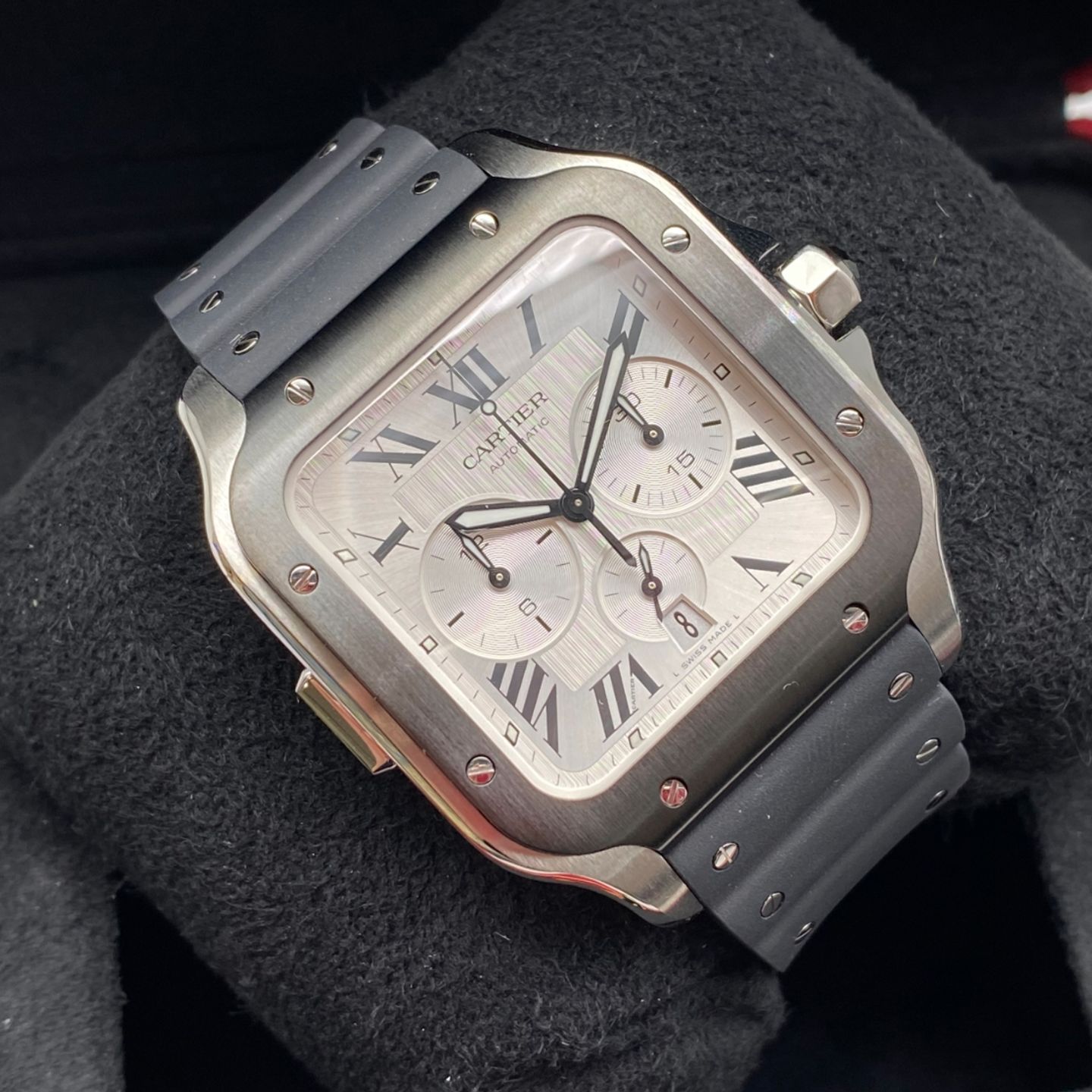 Cartier Santos WSSA0017 (2023) - Zilver wijzerplaat 43mm Staal (6/7)