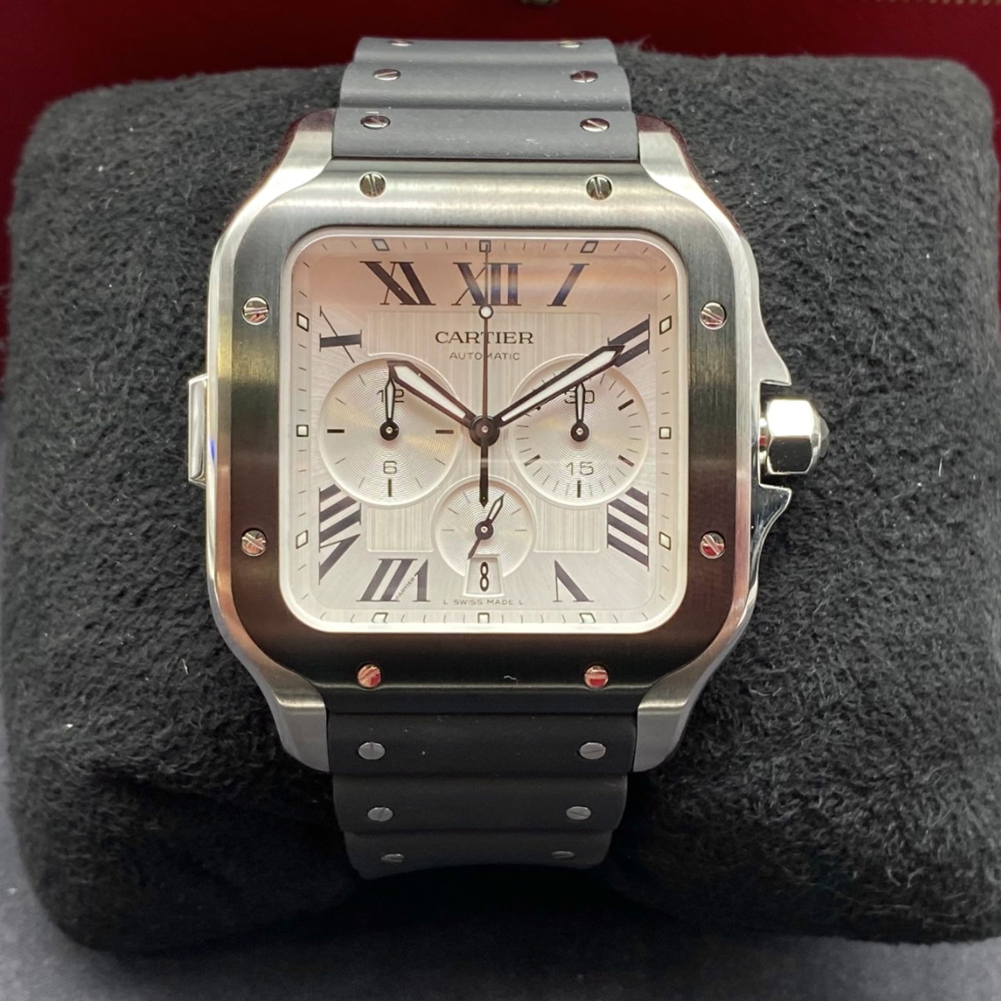 Cartier Santos WSSA0017 (2023) - Zilver wijzerplaat 43mm Staal (1/7)