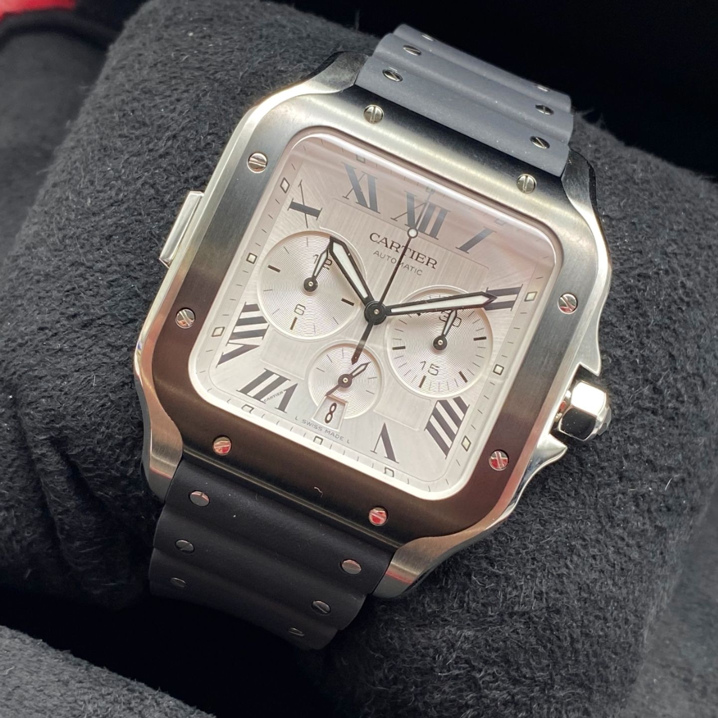 Cartier Santos WSSA0017 (2023) - Zilver wijzerplaat 43mm Staal (3/7)