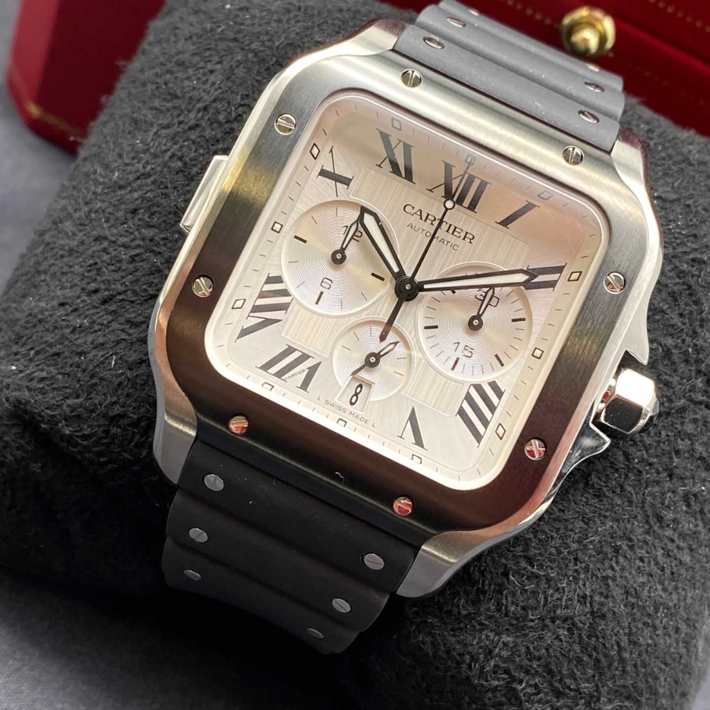 Cartier Santos WSSA0017 (2023) - Zilver wijzerplaat 43mm Staal (7/7)