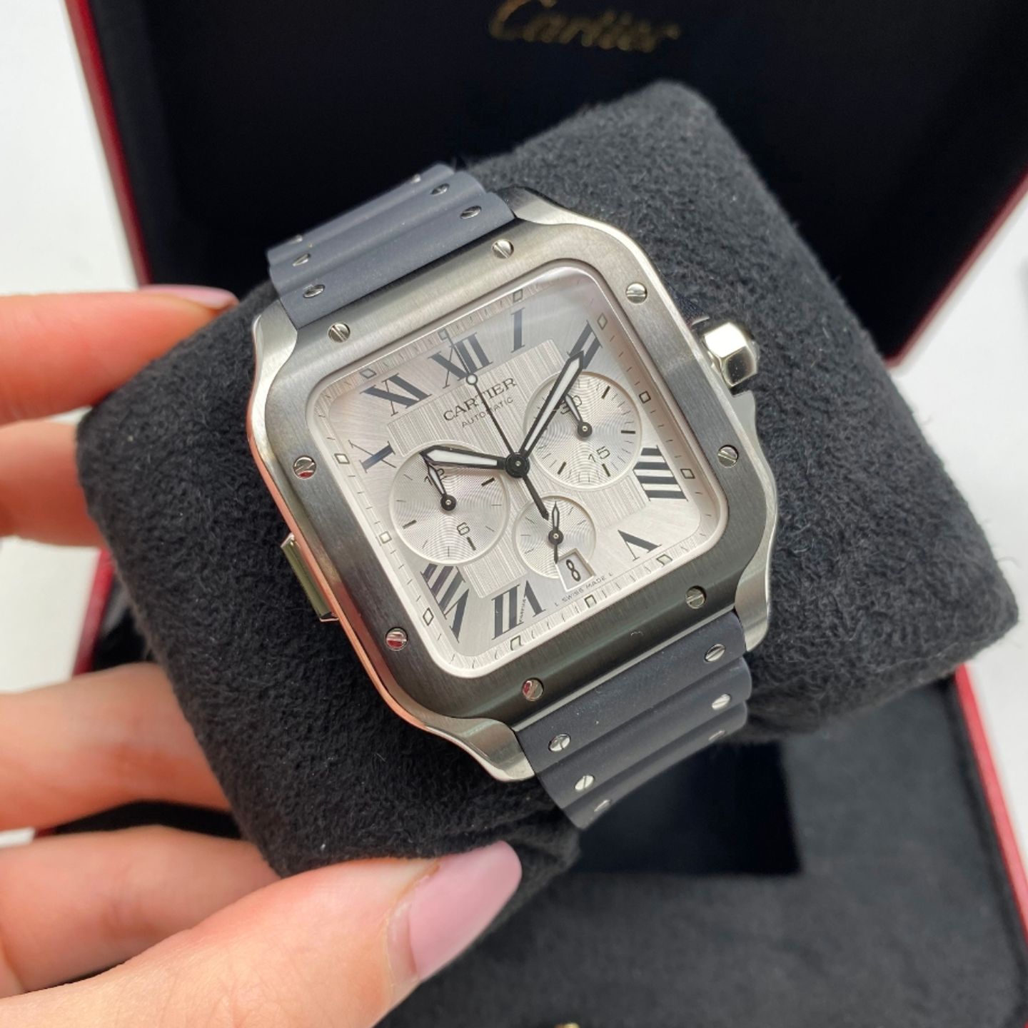 Cartier Santos WSSA0017 (2023) - Silver dial 43 mm Steel case (4/7)