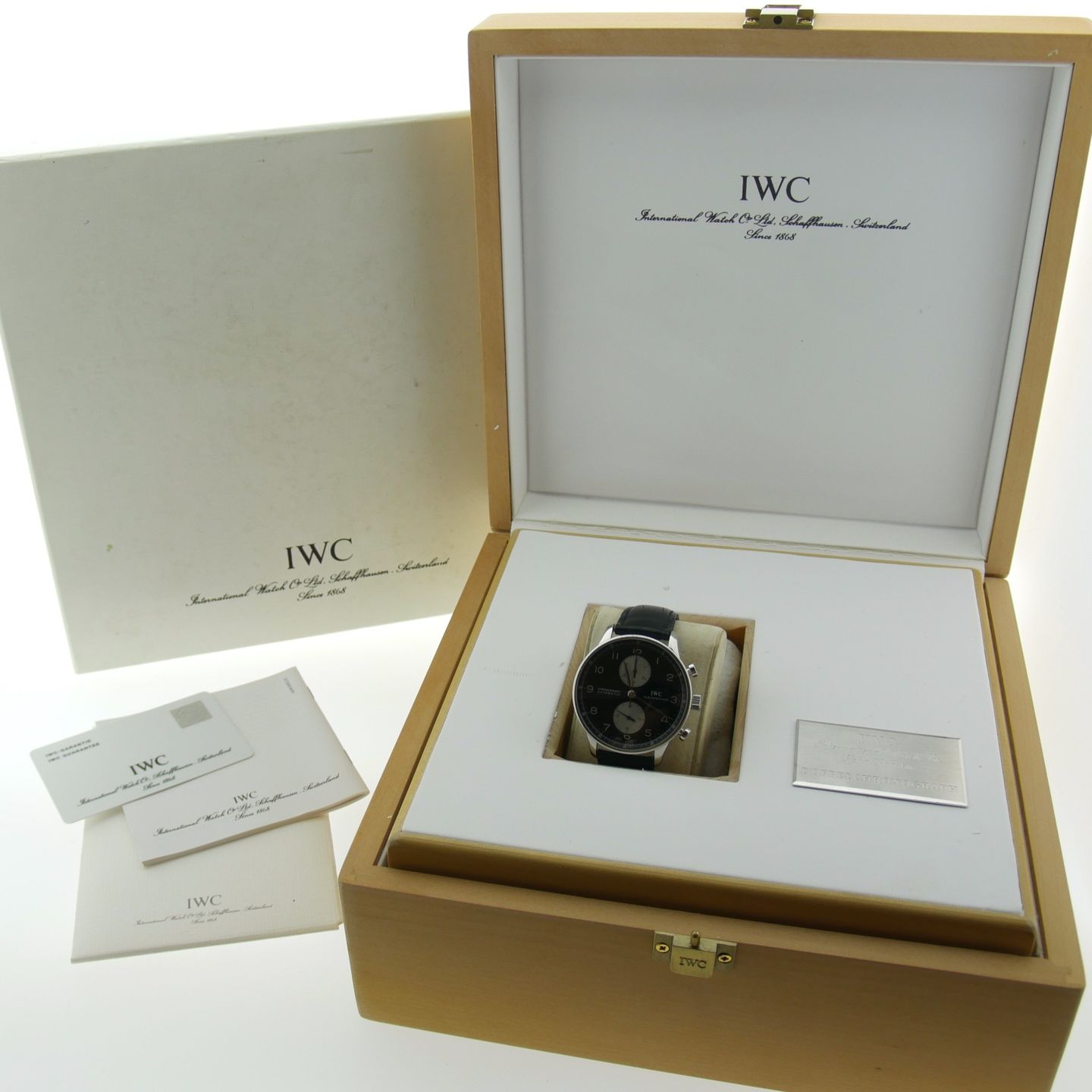 IWC Portuguese Chronograph IW371404 (2003) - Black dial 41 mm Steel case (7/8)