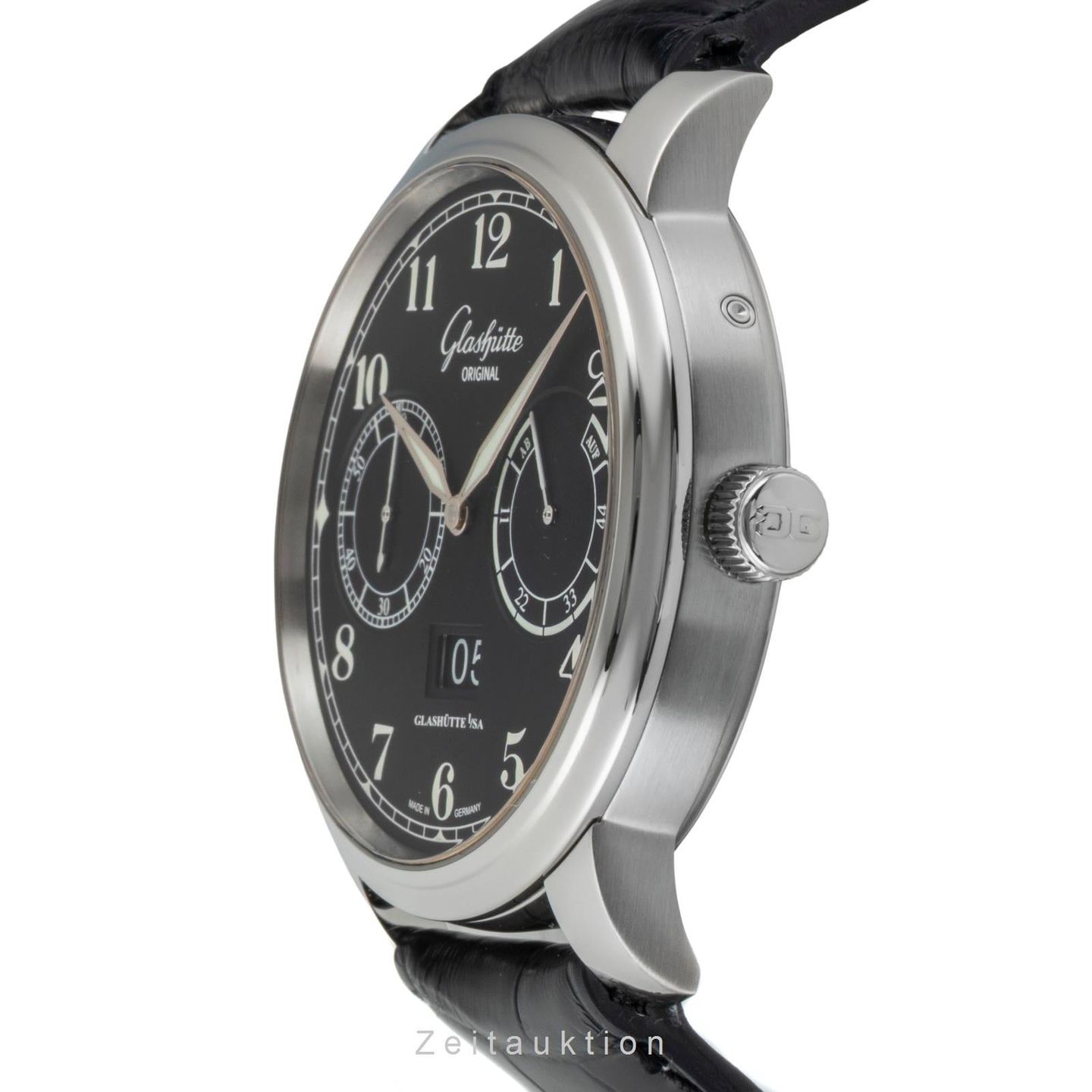Glashütte Original Senator Observer 100-14-07-02-30 (2015) - Zwart wijzerplaat 44mm Staal (5/8)