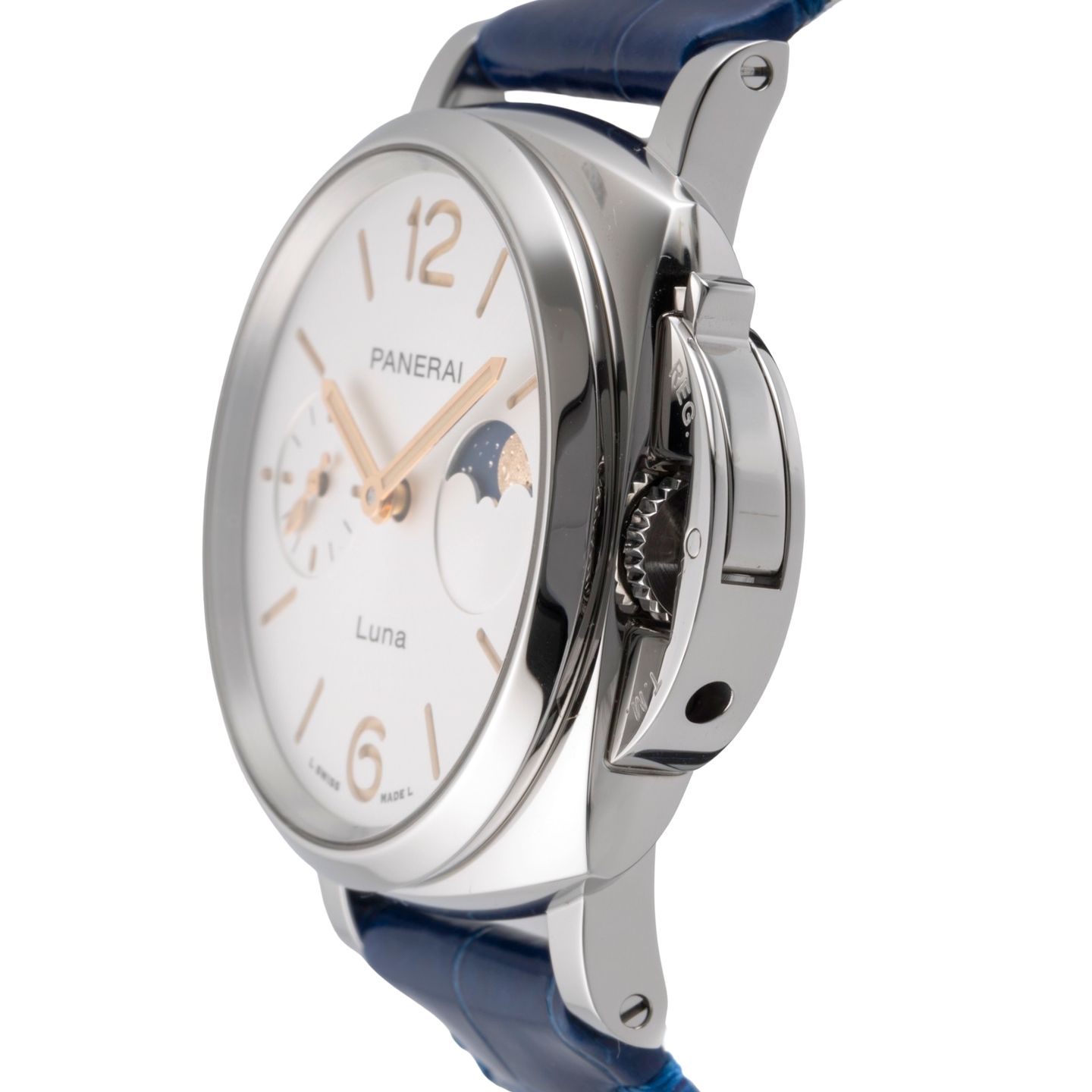 Panerai Luminor Due Luna PAM01180 (Unknown (random serial)) - White dial 38 mm Steel case (6/8)