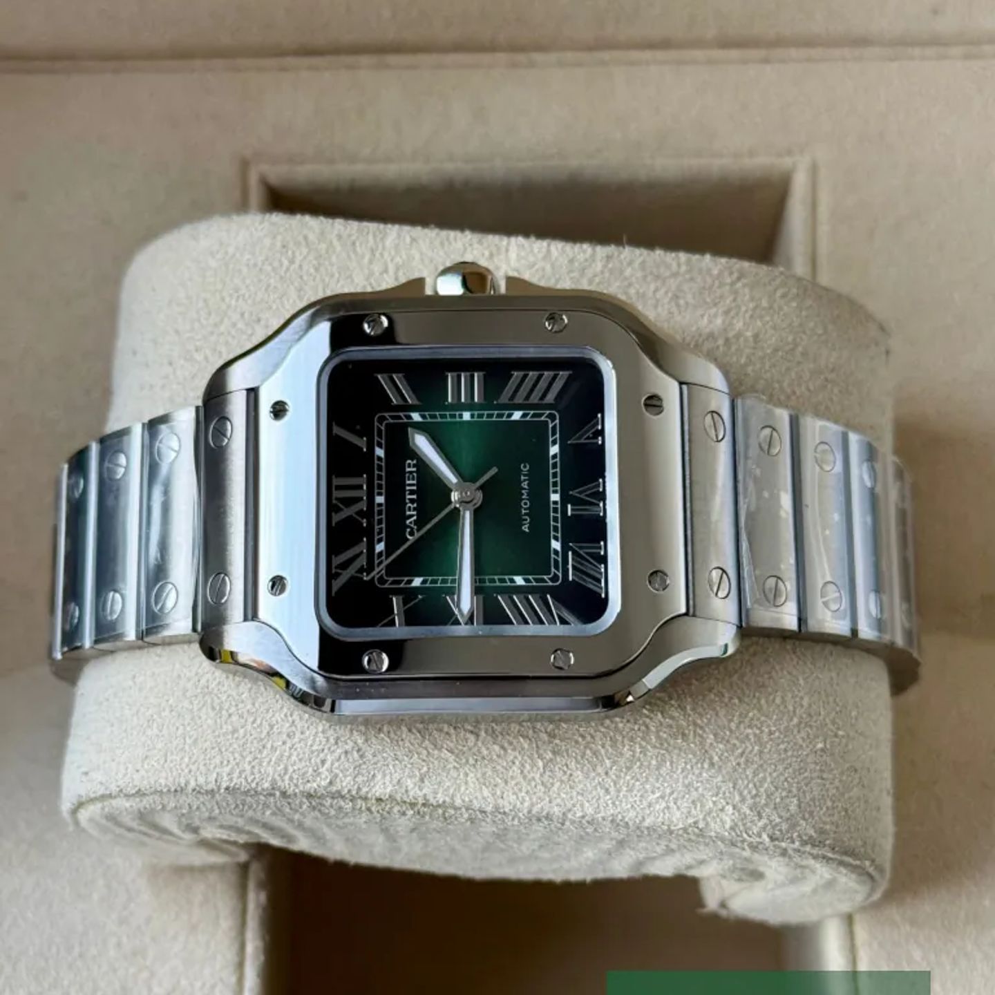 Cartier Santos WSSA0061 (2025) - Green dial 35 mm Steel case (5/7)
