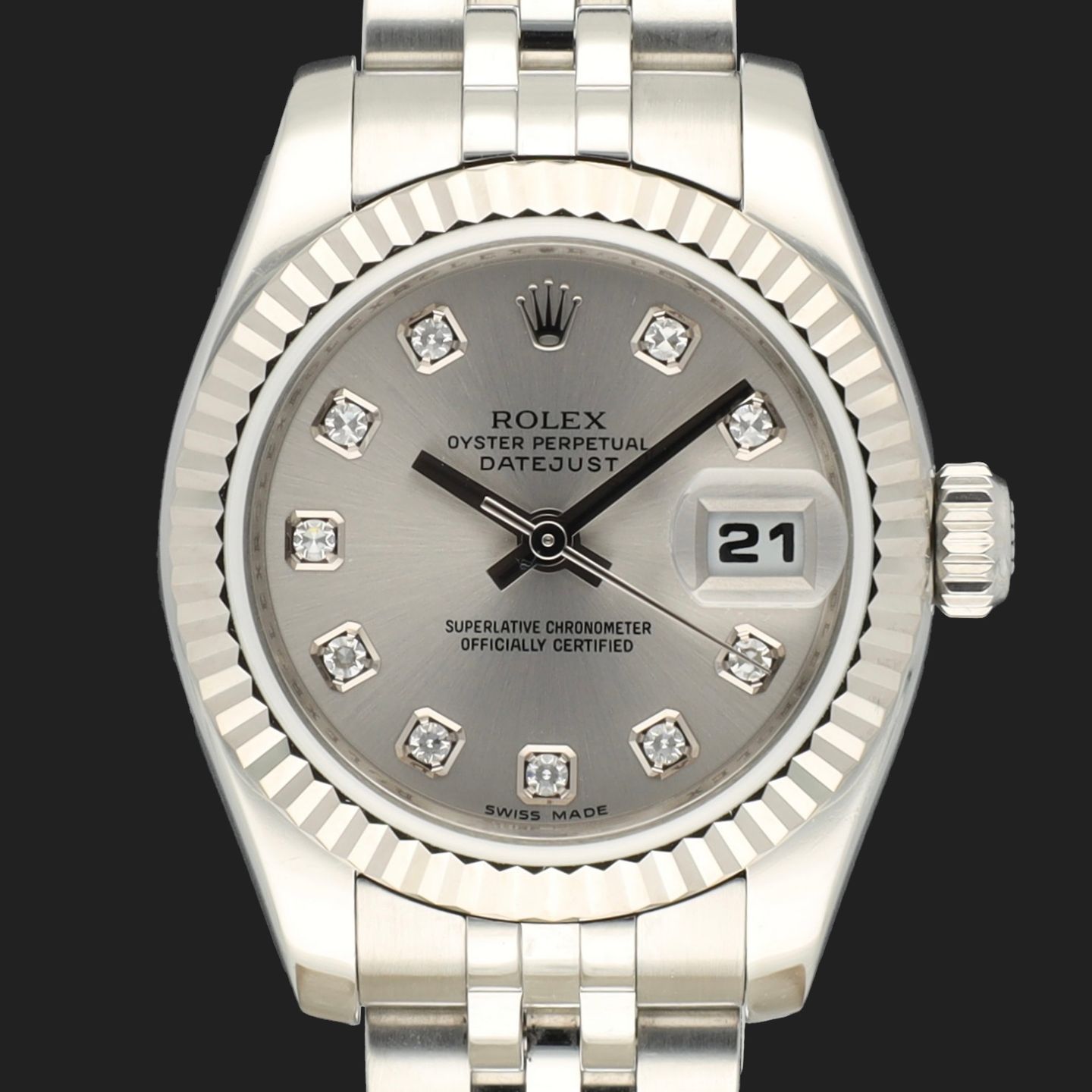 Rolex Lady-Datejust 179174 (2010) - Silver dial 26 mm Steel case (3/8)