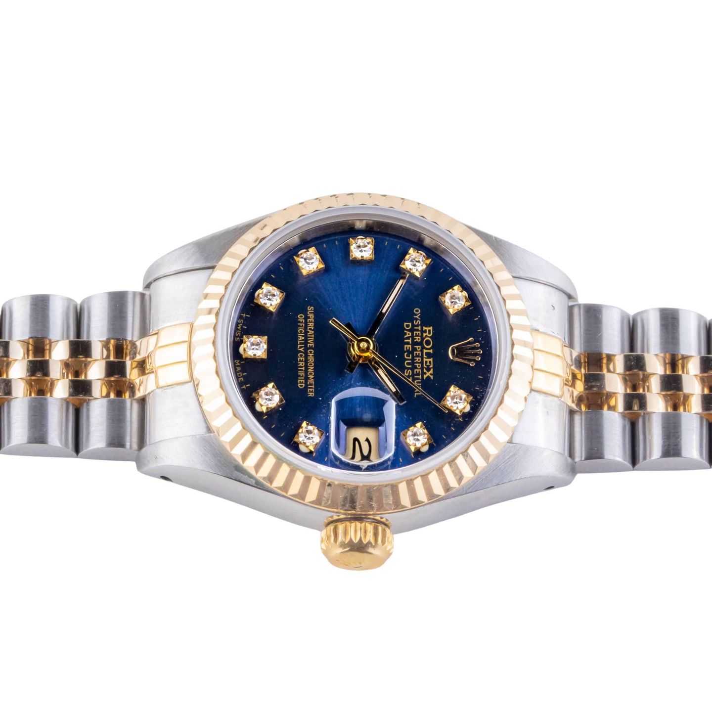 Rolex Lady-Datejust 69173 (1987) - Blue dial 26 mm Gold/Steel case (6/8)