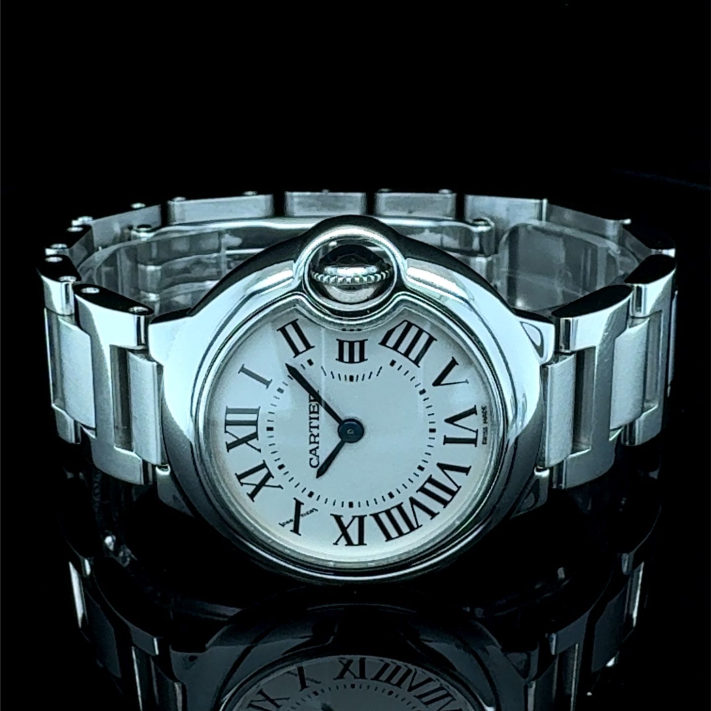 Cartier Ballon Bleu 28mm 3009 (2011) - White dial 28 mm Steel case (1/8)