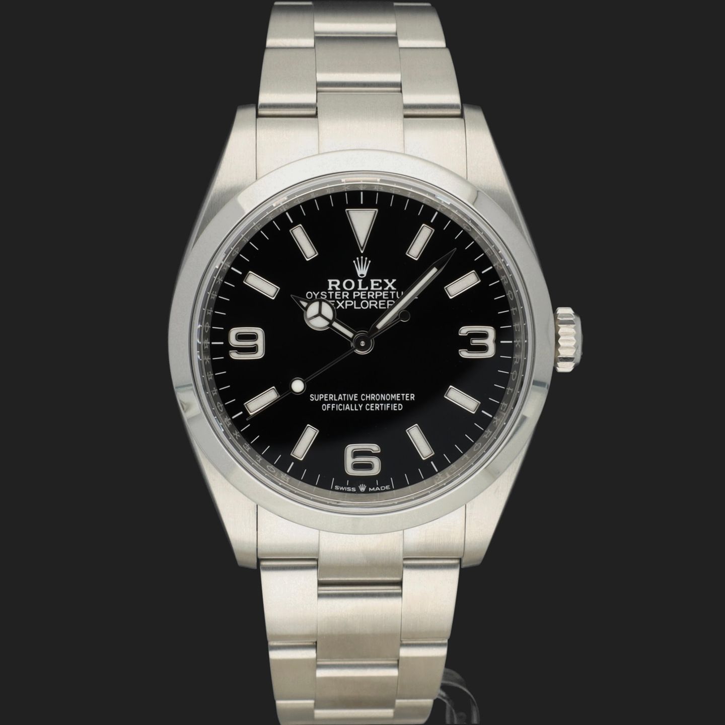 Rolex Explorer 124270 (2021) - Zwart wijzerplaat 36mm Staal (3/8)