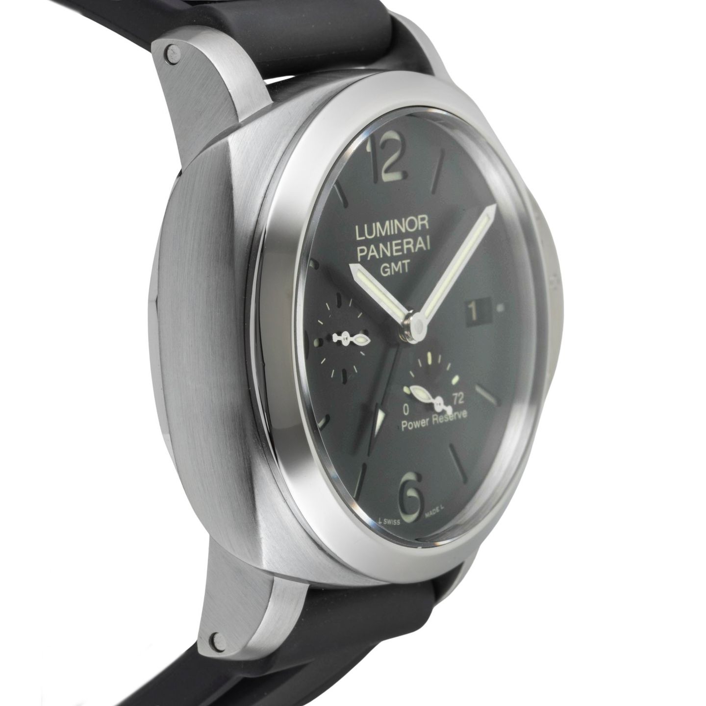 Panerai Luminor 1950 3 Days GMT Power Reserve Automatic PAM00321 (Unknown (random serial)) - Black dial 44 mm Steel case (7/8)