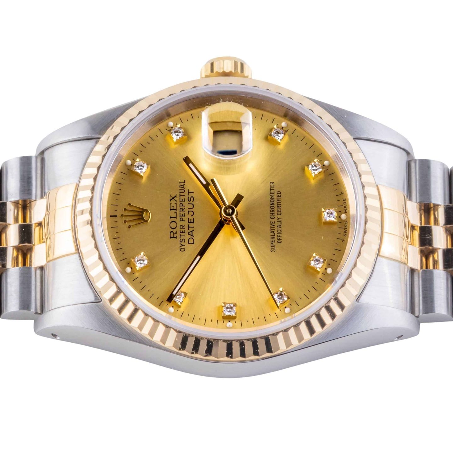 Rolex Datejust 36 16233 (1993) - Champagne dial 36 mm Gold/Steel case (5/8)