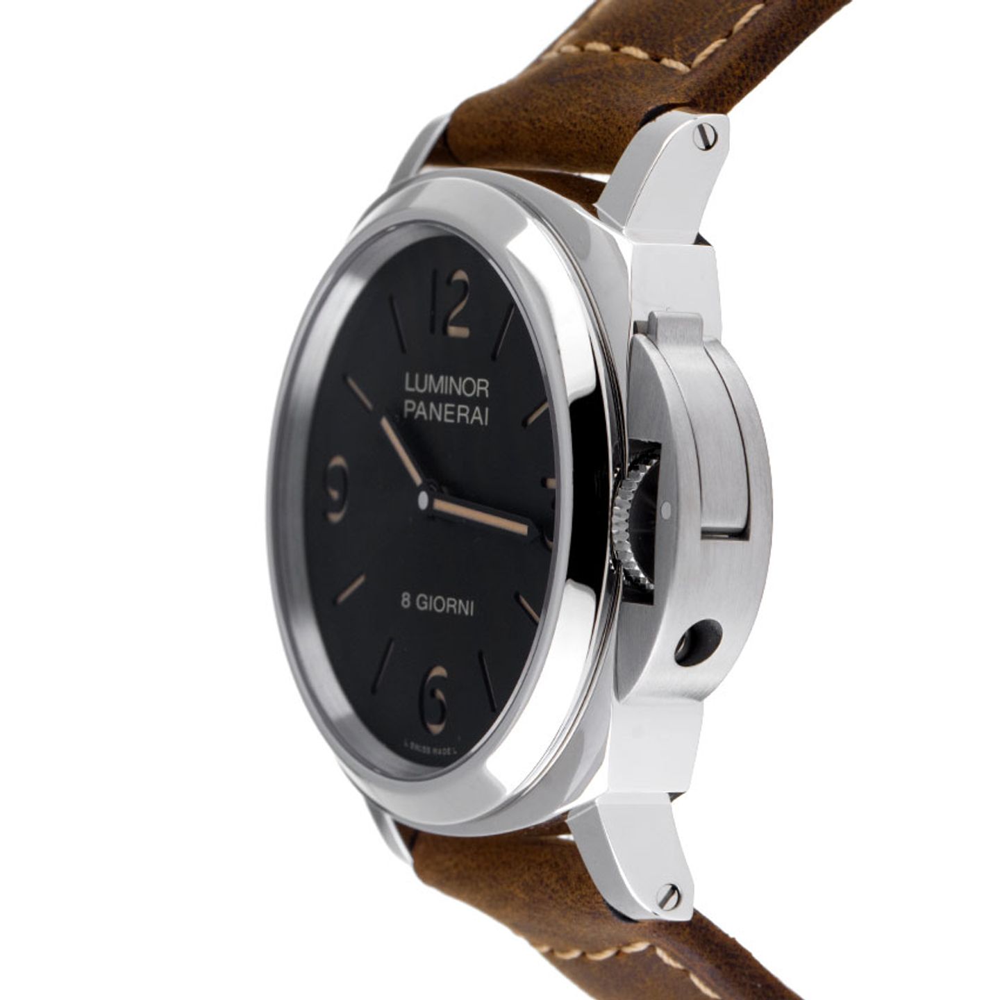 Panerai Luminor Base 8 Days PAM00914 (2026) - Zwart wijzerplaat 44mm Staal (4/8)