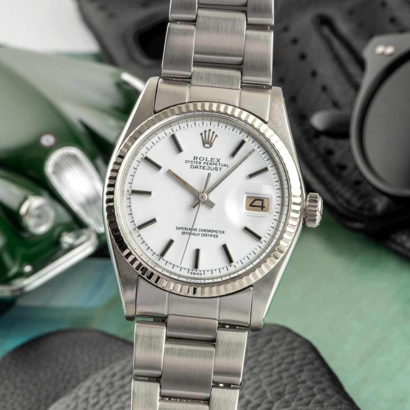 Rolex Datejust 1601 (1972) - White dial 36 mm White Gold case (3/8)