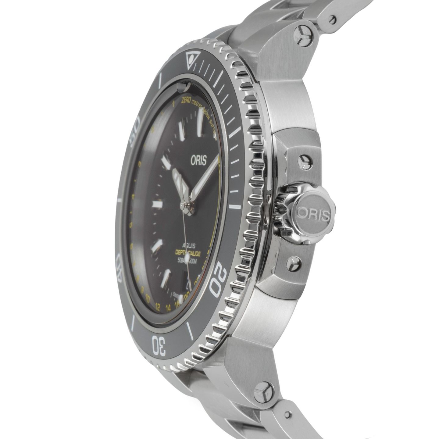 Oris Aquis Depth Gauge 01 733 7755 4154-Set MB (2023) - Black dial 46 mm Steel case (6/8)