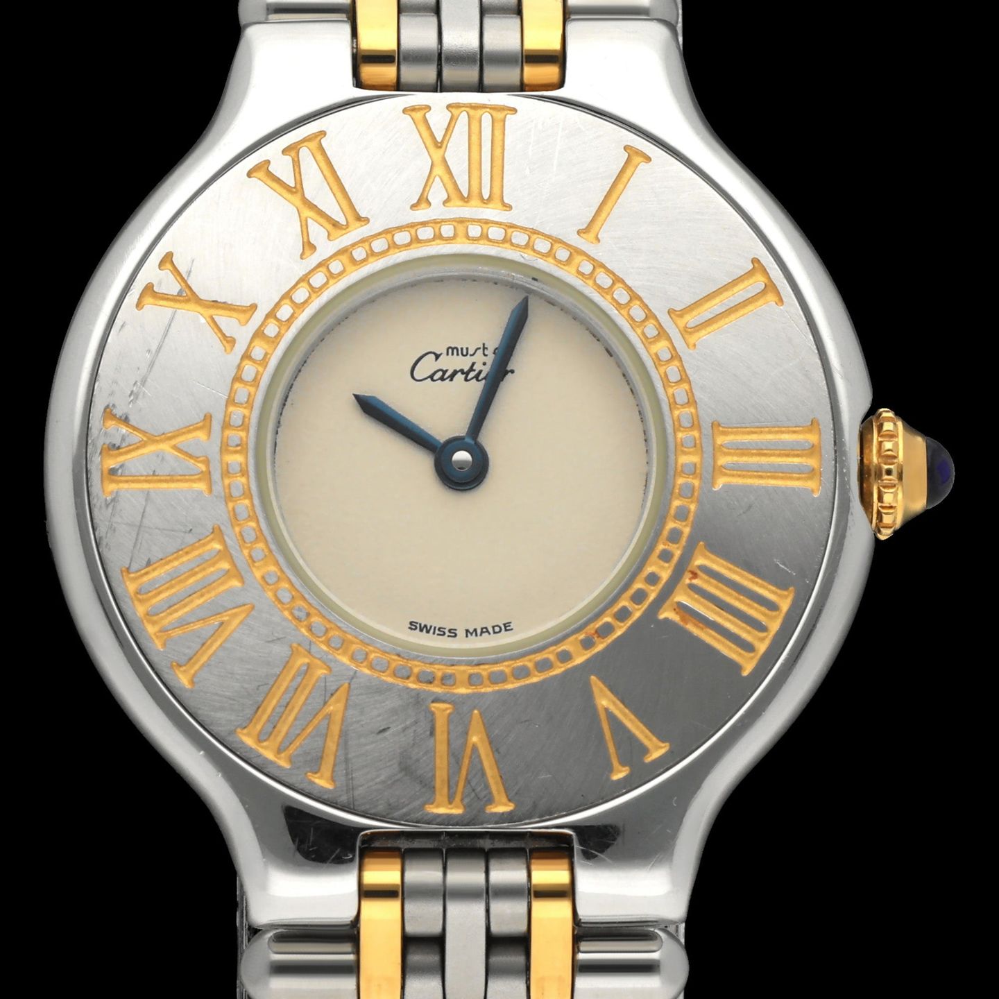 Cartier 21 Must de Cartier W10051F4 (1991) - Silver dial 28 mm Gold/Steel case (1/8)