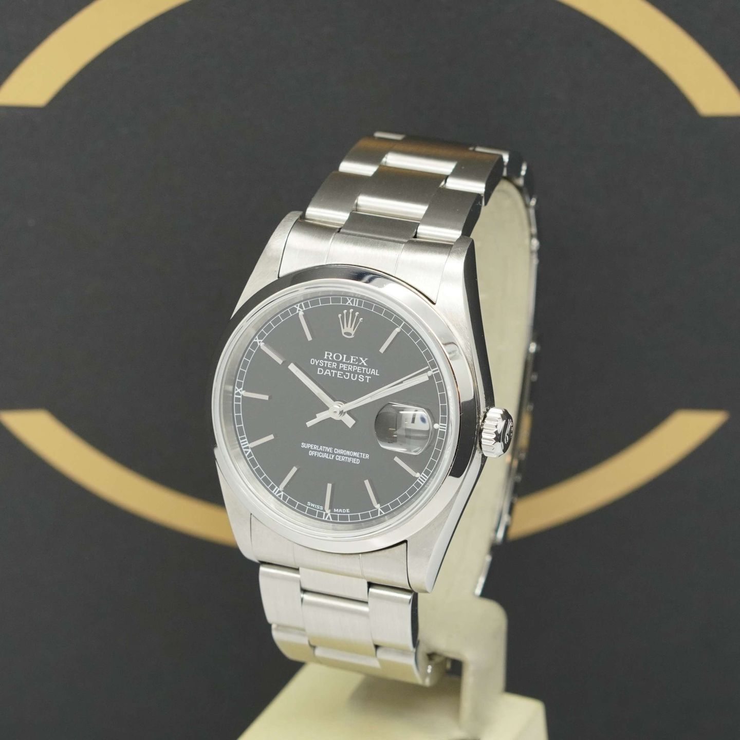 Rolex Datejust 36 16200 (2002) - Zwart wijzerplaat 36mm Staal (3/7)