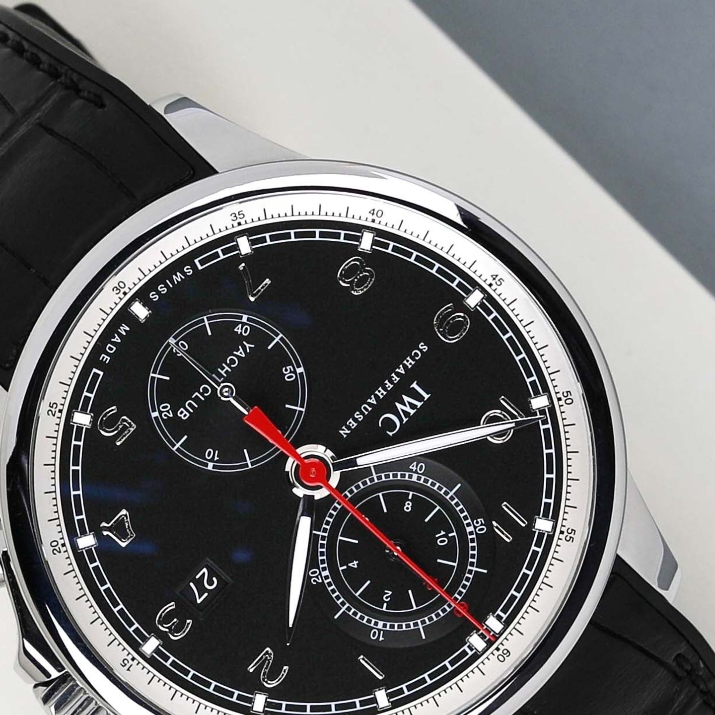 IWC Portuguese Yacht Club Chronograph IW390210 (2012) - Zwart wijzerplaat 45mm Staal (3/7)