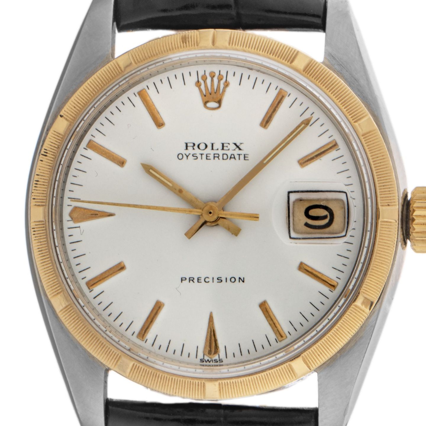 Rolex Oyster Precision 6694 (1947) - White dial 34 mm Gold/Steel case (1/8)