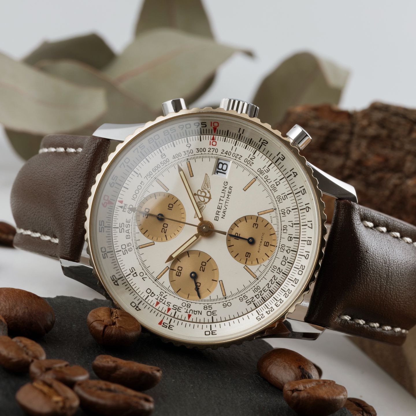 Breitling Old Navitimer 81610 (1992) - Zilver wijzerplaat 41mm Goud/Staal (2/8)