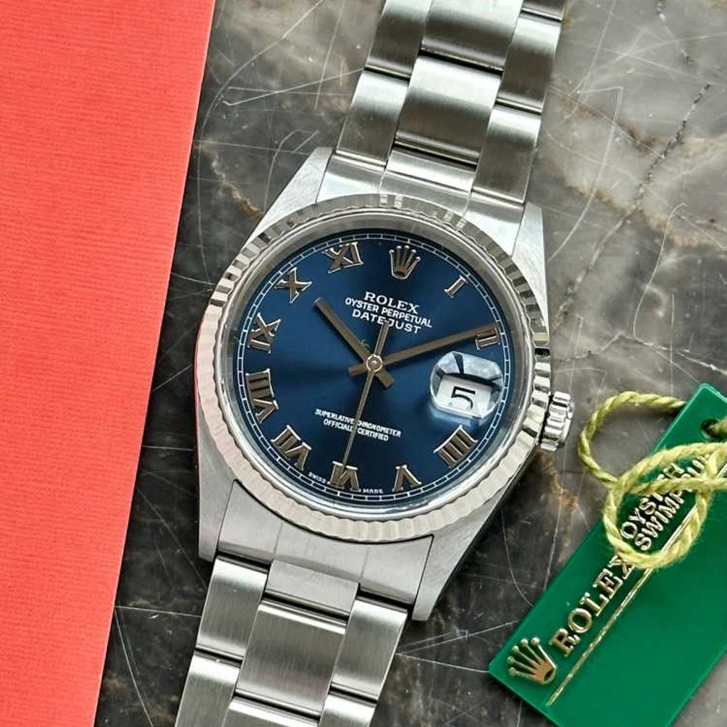 Rolex Datejust 36 16234 (2000) - Blauw wijzerplaat 36mm Staal (1/8)