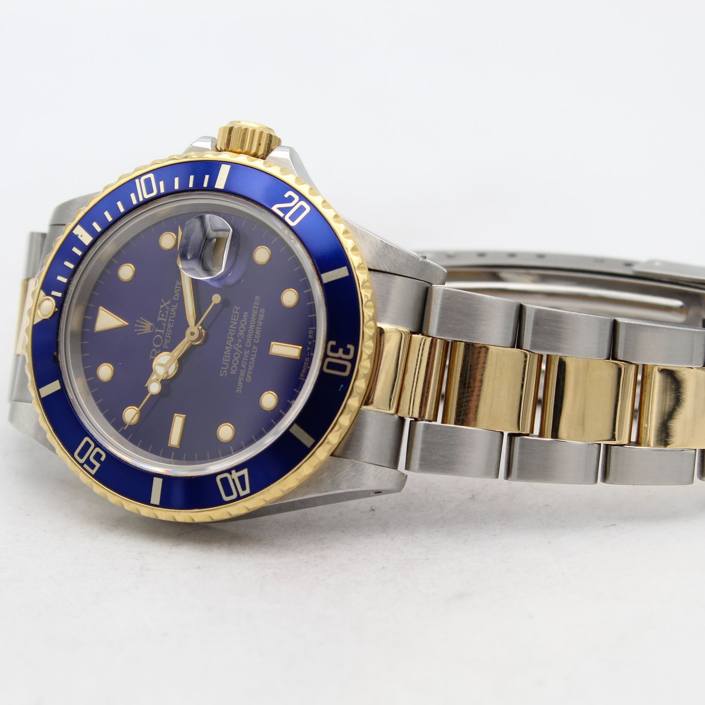 Rolex Submariner Date 16803 (1987) - Blauw wijzerplaat 40mm Goud/Staal (6/8)