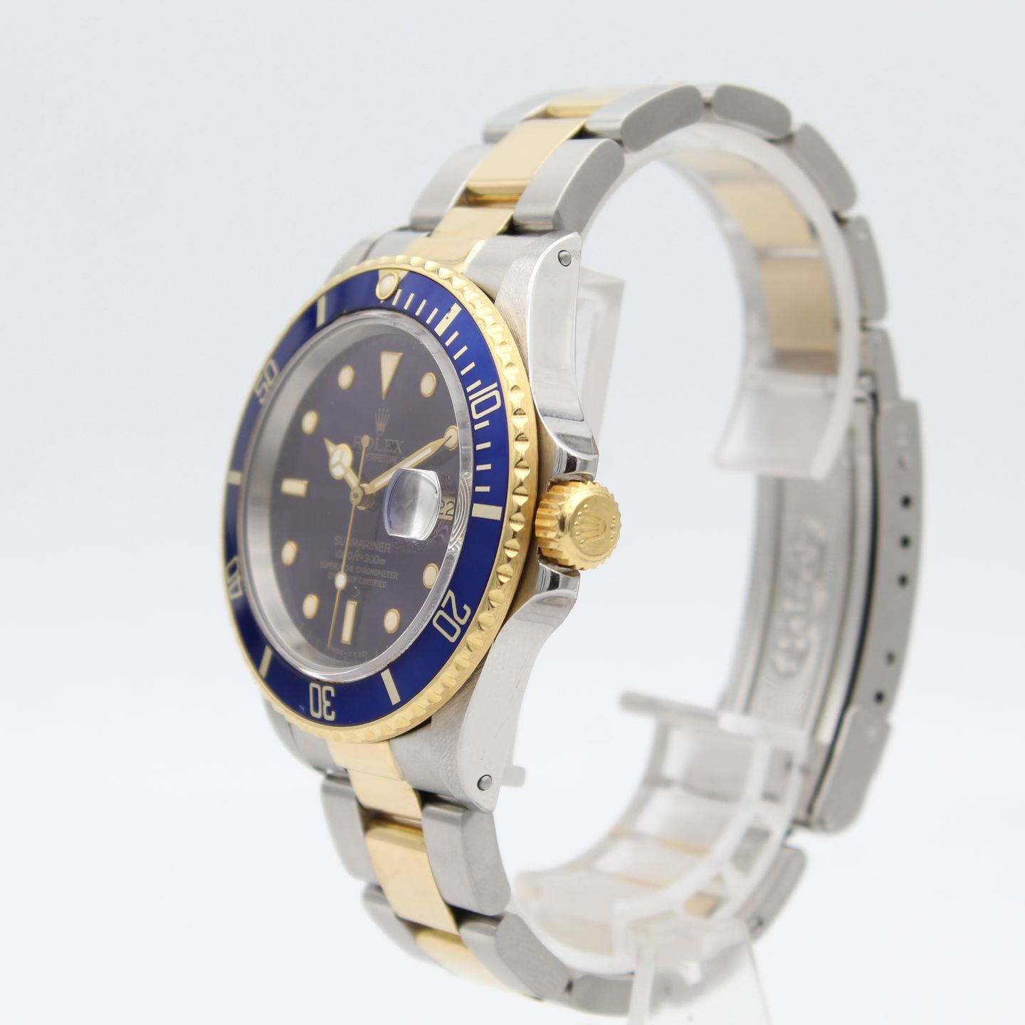 Rolex Submariner Date 16803 (1987) - Blauw wijzerplaat 40mm Goud/Staal (3/8)