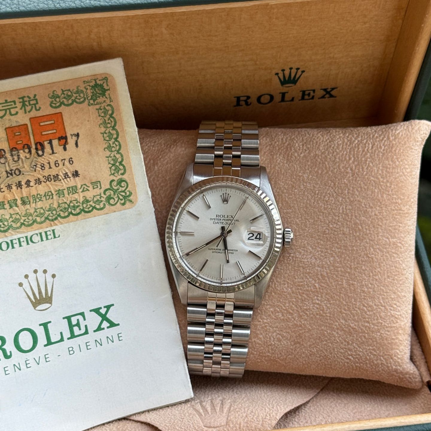 Rolex Datejust 36 16014 (1979) - Zilver wijzerplaat 36mm Staal (1/8)